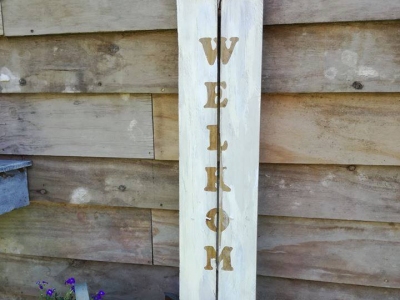 houten welkoms bord